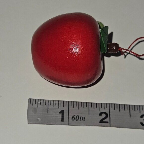 Wormy Apple Wooden Christmas Tree Ornament Small 2\